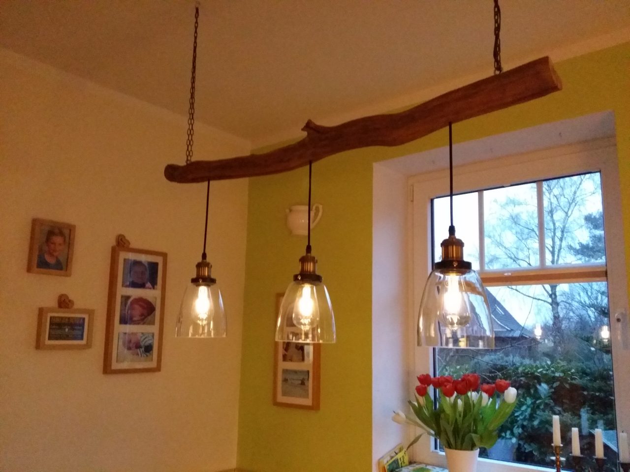 Küchenlampe aus verwitterter Eiche