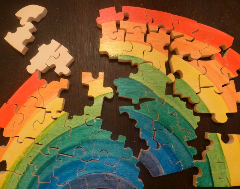 Holzpuzzle Regenbogen