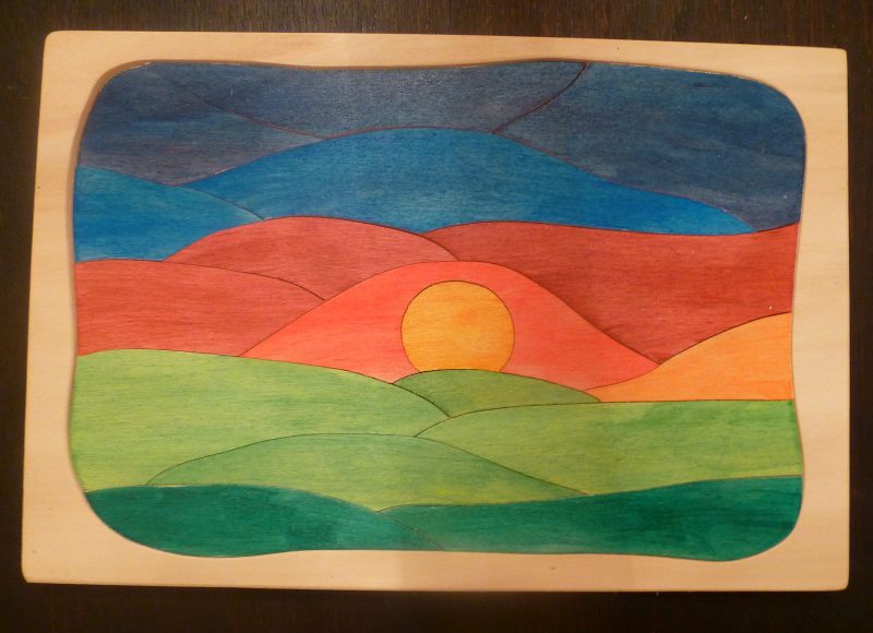 Holzpuzzle Sonnenuntergang
